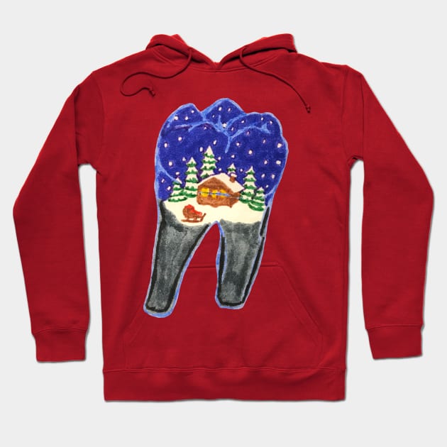 Tooth Snowglobe Hoodie by RaLiz